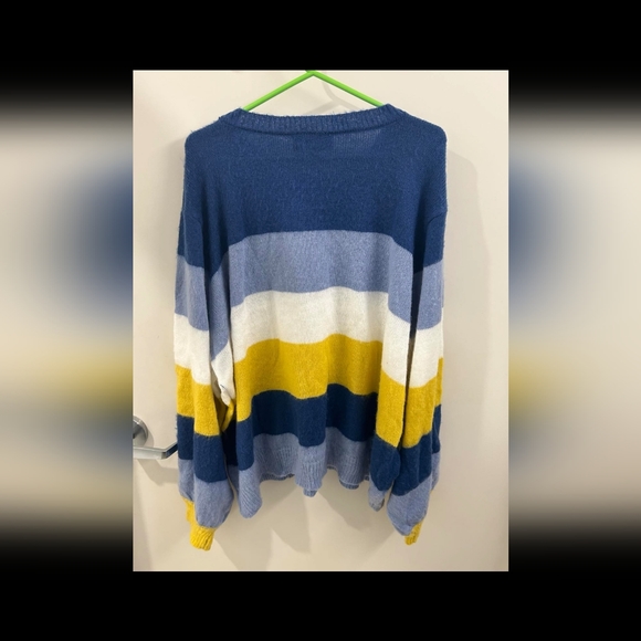 NWT ELOQUII Elements Plus Size 26/28 Striped Sweater with Balloon Sleeves - Picture 5 of 6